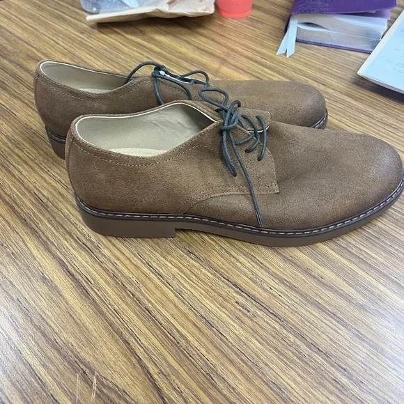 Banana Republic Espresso Suede Business Casual Derby Oxford Style Leather Shoes